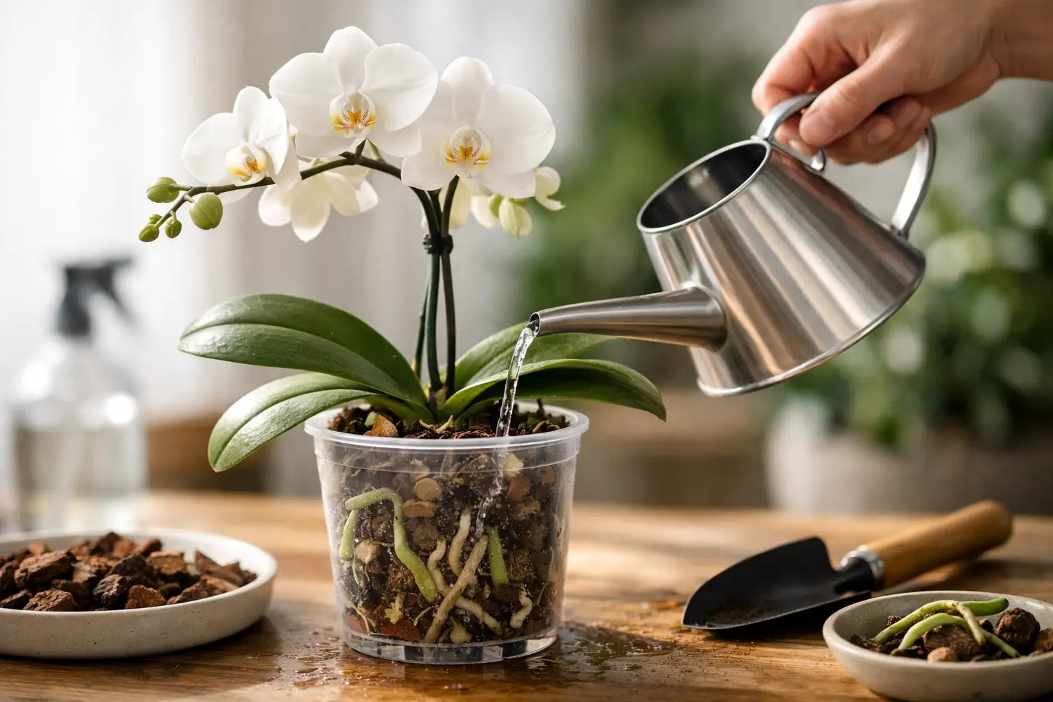 Cómo regar orquídeas sin pudrir sus raíces
